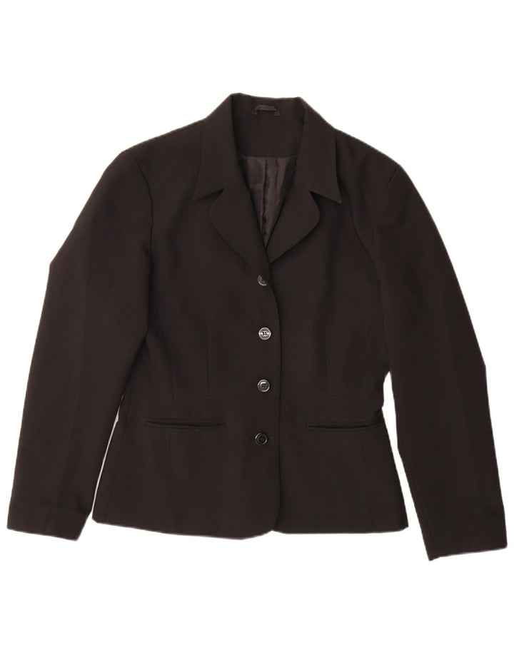 St. Bernard Chaqueta Blazer de 4 Botones para Mujer UK 42 Mediana Poliéster Negro