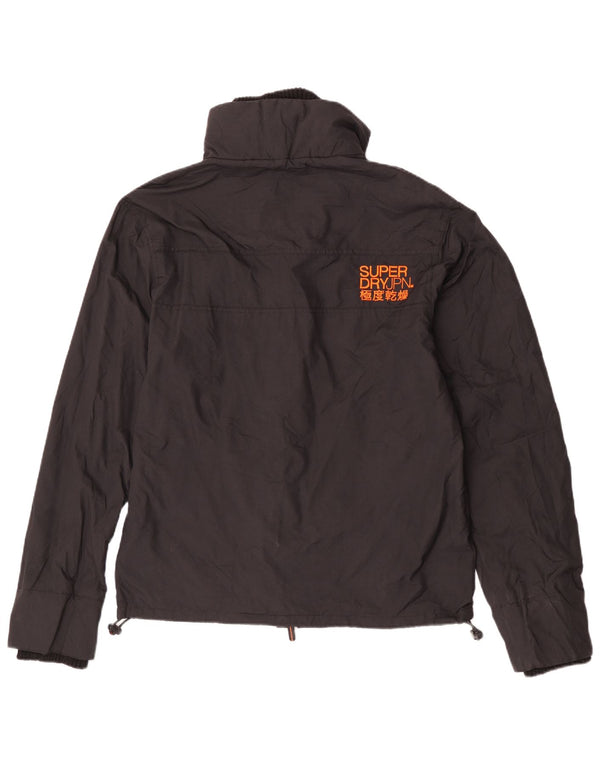 Superdry Womens Windbreaker Jacket UK 18 XL Black Nylon Sports