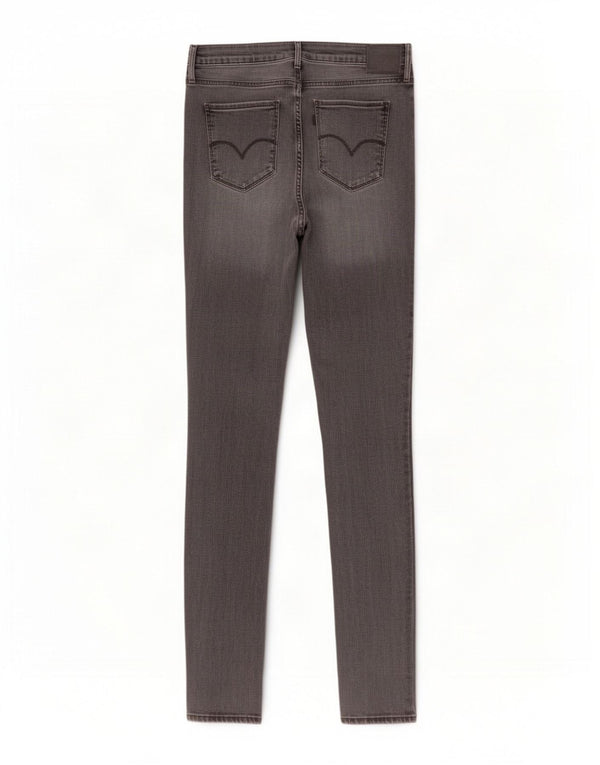 Levi's Womens 721 High Rise Skinny Jeans W31 L32 Grey Lyocell