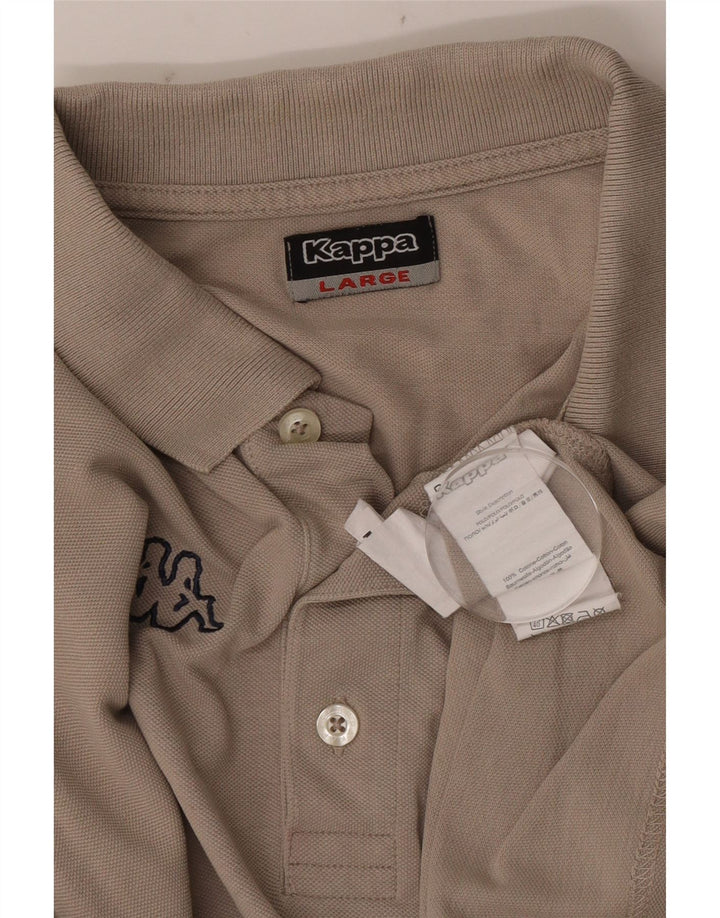 KAPPA Mens Polo Shirt Large Grey Cotton