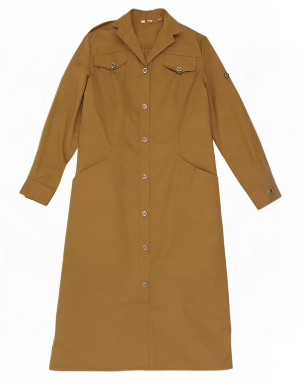 Robe chemise à manches longues femme vintage UK 12 Beige Moyen