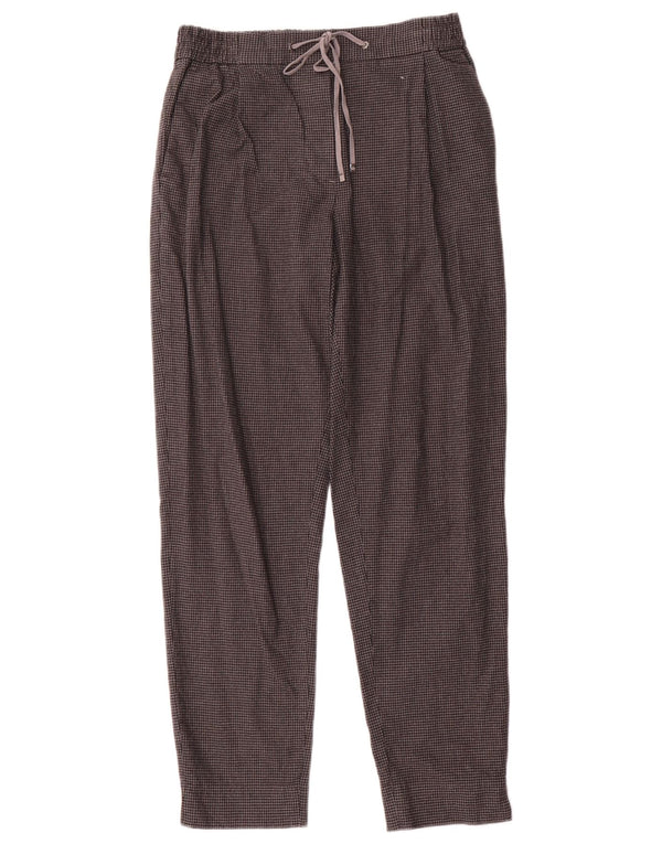 Massimo Dutti Womens Casual Trousers WU 36 XS W26 L28 Grey Houndstooth