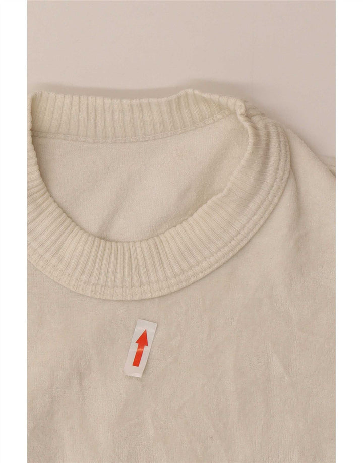 Vintage Womens Velvet Blouse Top UK 14 Medium White