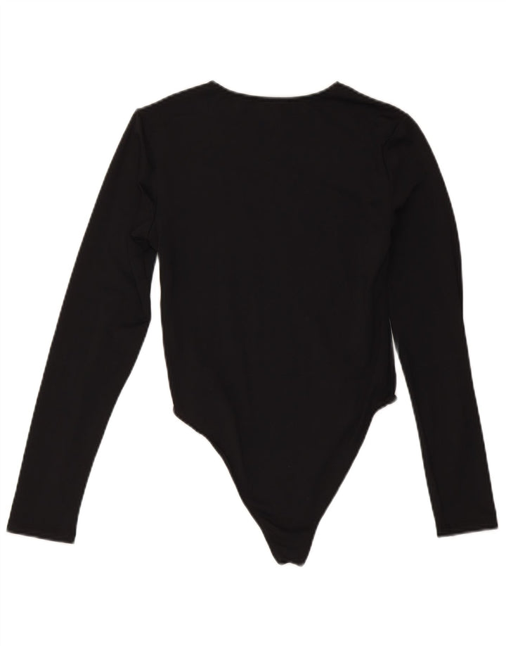 Zara Body à manches longues pour femme UK 12 Medium Noir Polyamide