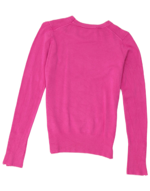 Zara Womens Boat Neck Jumper Sweater UK 10 Small Pink Viscose