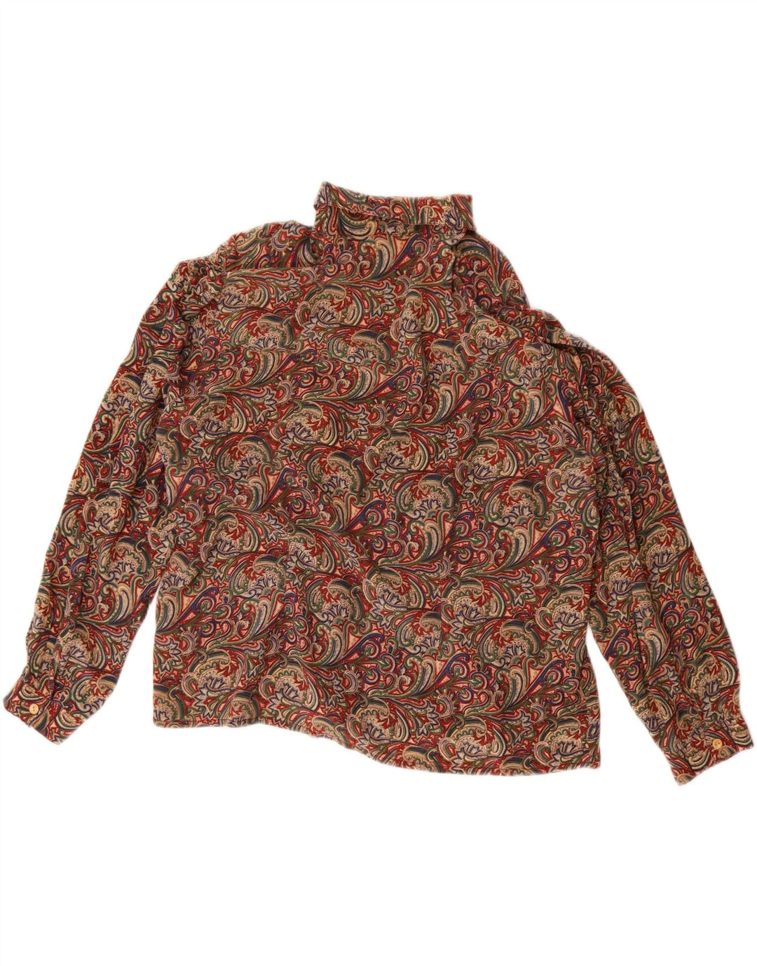 Camicetta camicia oversize da donna Andrea Mare UK 16 Grande motivo cachemire multicolore
