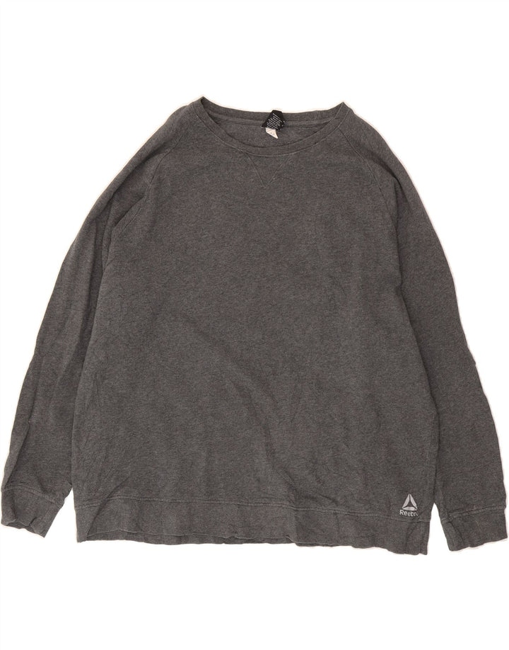 REEBOK Mens Sweatshirt Jumper 2XL Grey Cotton Vintage Reebok and Second-Hand Reebok from Messina Hembry 