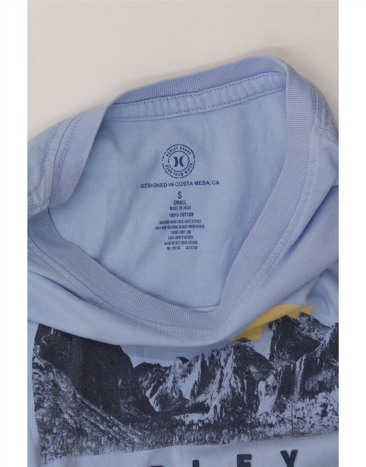 HURLEY Mens Graphic T-Shirt Top Small Blue Cotton Vintage Hurley and Second-Hand Hurley from Messina Hembry 