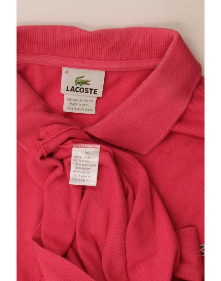 Lacoste Mens Polo Shirt Size 4 Medium Pink Cotton