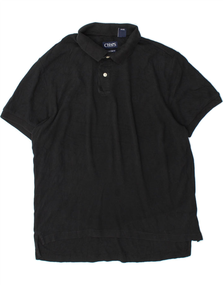 CHAPS Mens Custom Fit Polo Shirt XL Black Cotton Vintage Chaps and Second-Hand Chaps from Messina Hembry 
