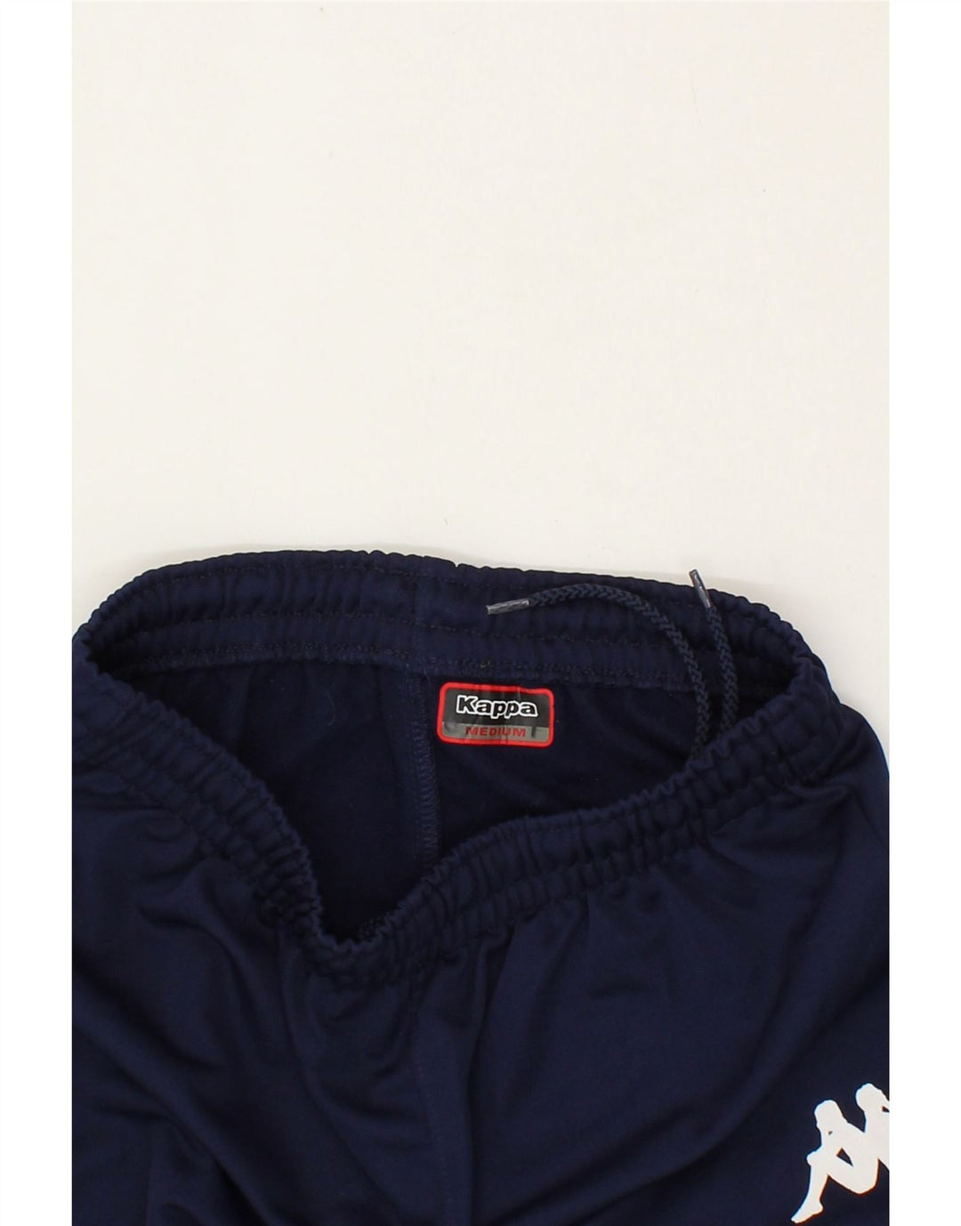 KAPPA Womens Crop Tracksuit Trousers UK 14 Medium Navy Blue Polyester Vintage Kappa and Second-Hand Kappa from Messina Hembry 