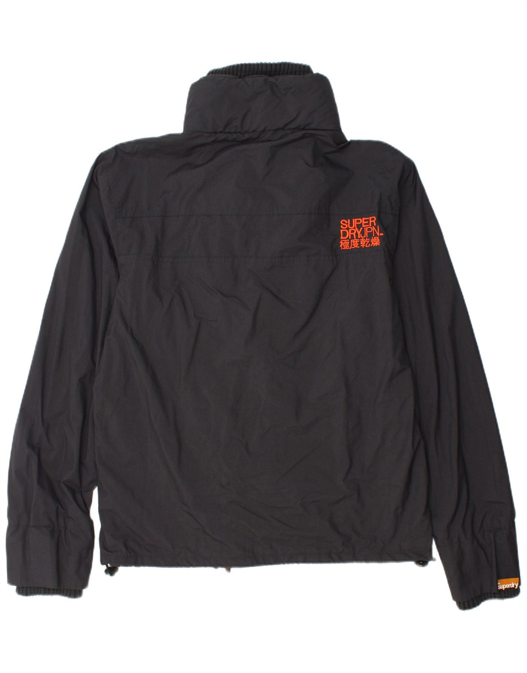 SUPERDRY Womens Graphic Rain Jacket UK 18 XL Black Nylon