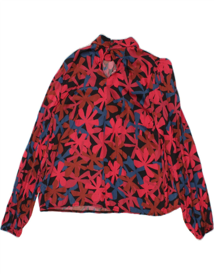 VINTAGE Womens Blouse Top UK 12 Medium Red Floral Vintage Vintage and Second-Hand Vintage from Messina Hembry 