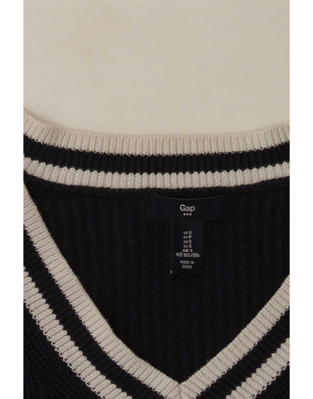 Gap Womens V-Neck Jumper Sweater UK 10 Small Navy Blue