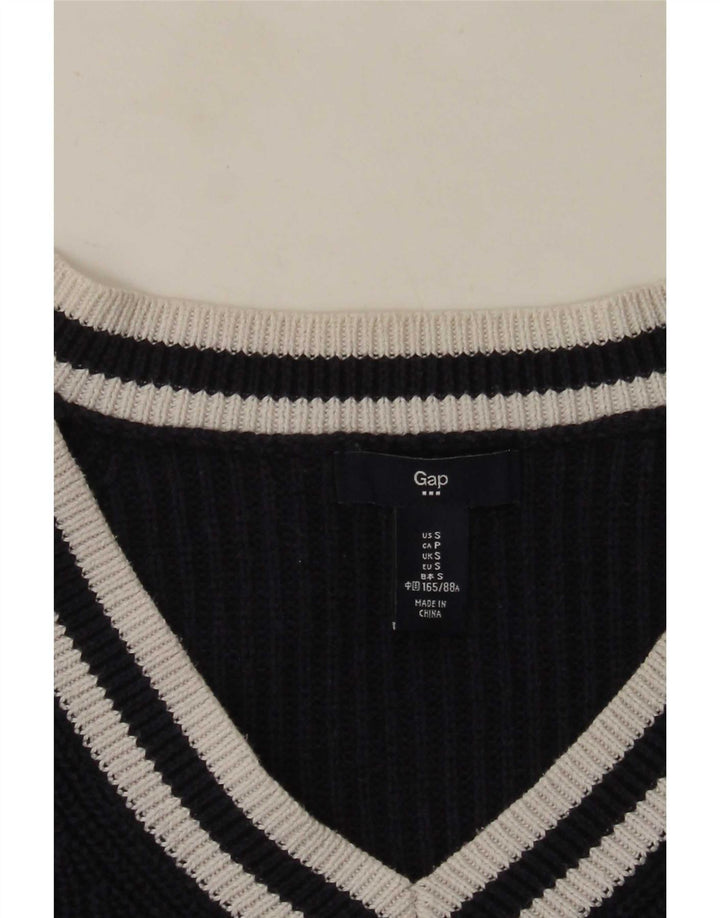 Gap Womens V-Neck Jumper Sweater UK 10 Small Navy Blue