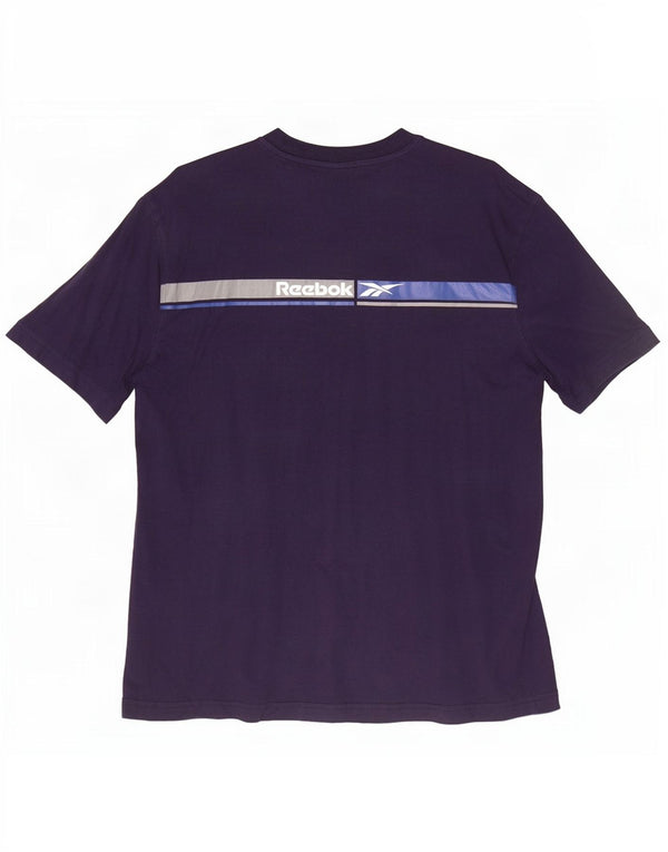 T-shirt grafica da uomo Reebok Top Large in cotone blu navy