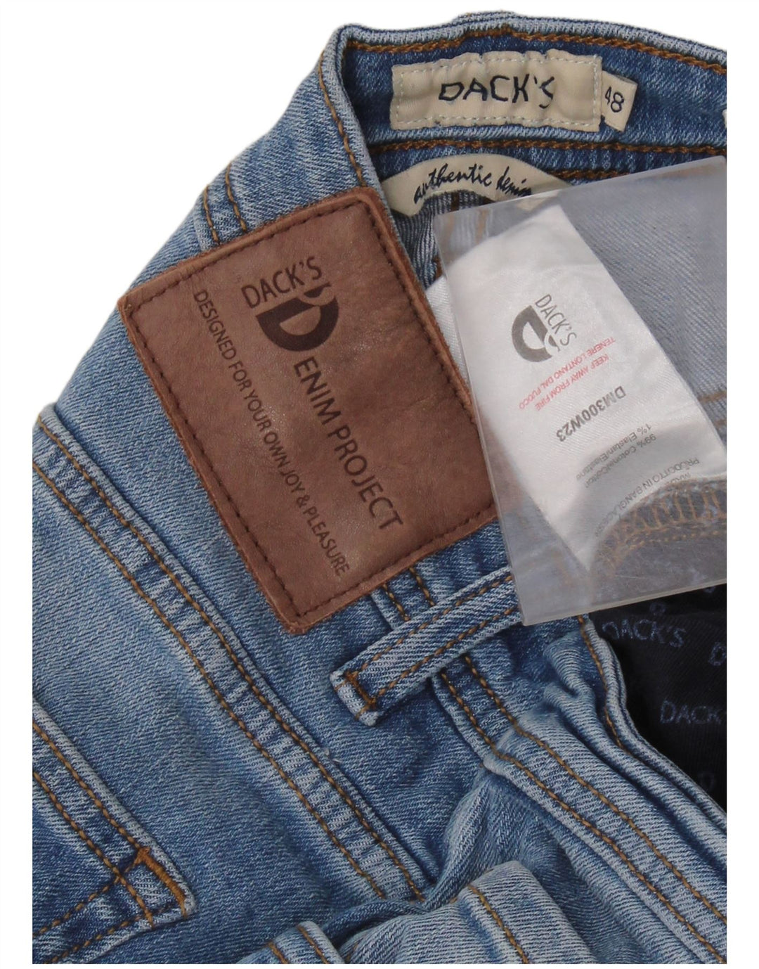DACK'S Blugi subțiri pentru bărbați IT 48 Medium L32 L31 Bumbac albastru