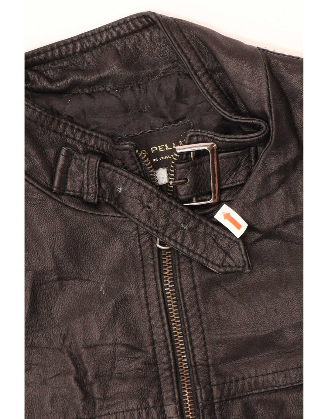 Vintage Damen Lederjacke UK 12 Medium Schwarz
