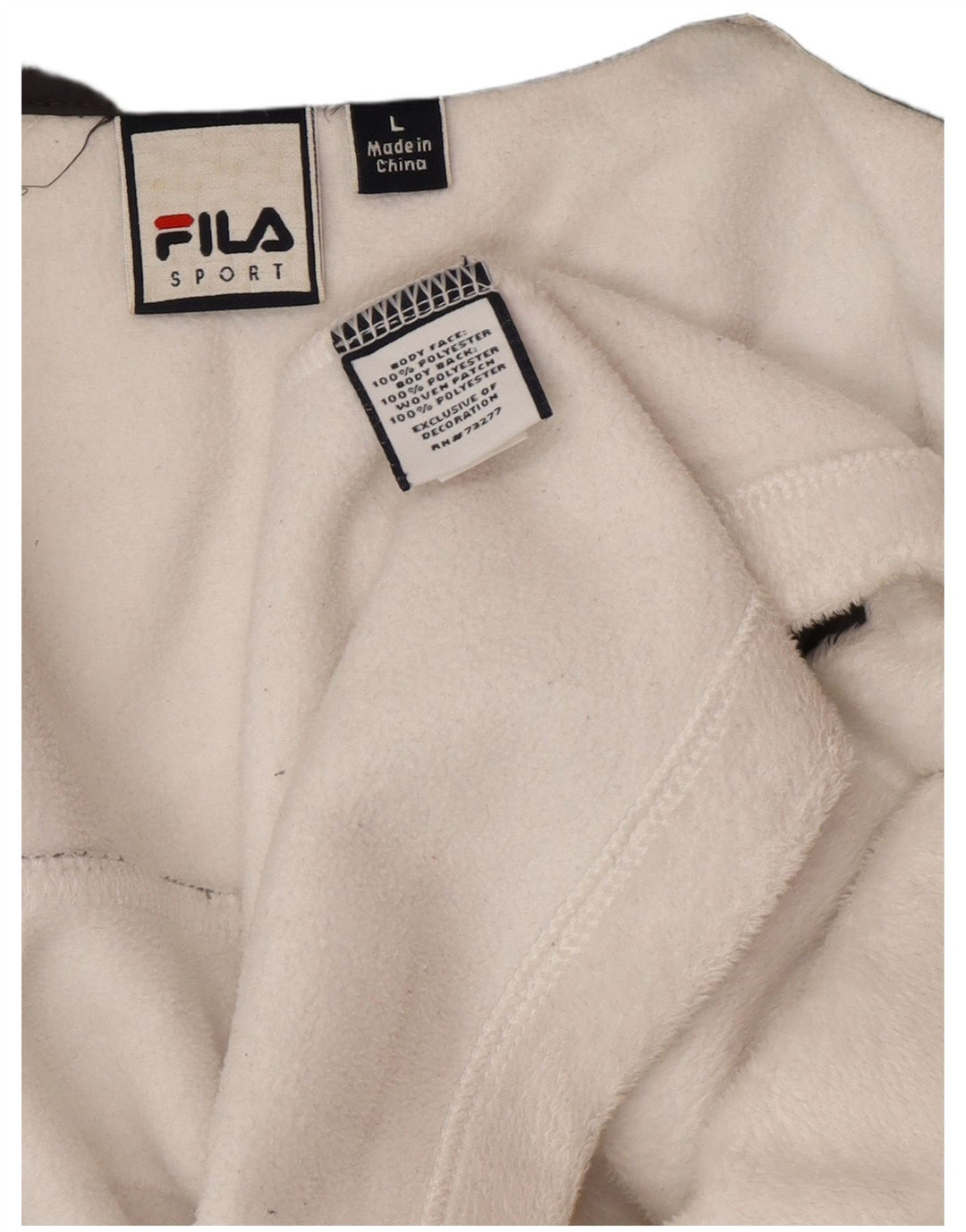 Fila Dame Fleecejakke UK 16 Large White Colourblock Polyester