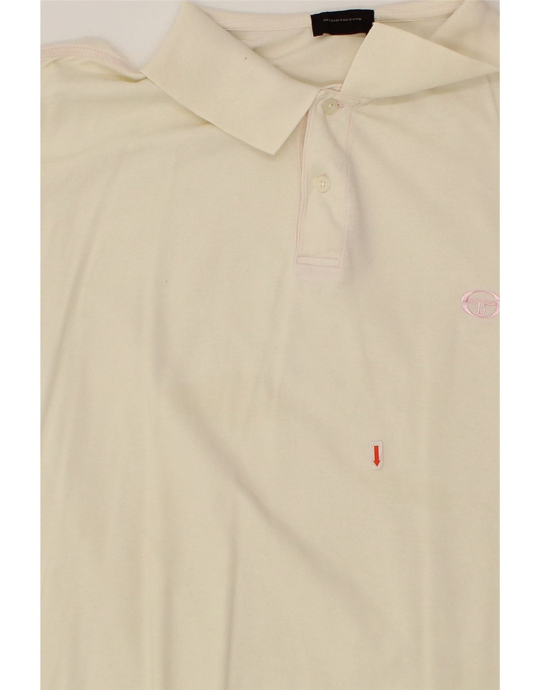 SERGIO TACCHINI Mens Polo Shirt Large Off White Vintage Sergio Tacchini and Second-Hand Sergio Tacchini from Messina Hembry 