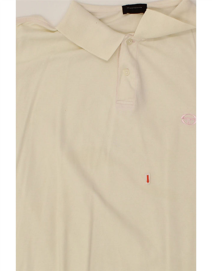SERGIO TACCHINI Mens Polo Shirt Large Off White Vintage Sergio Tacchini and Second-Hand Sergio Tacchini from Messina Hembry 