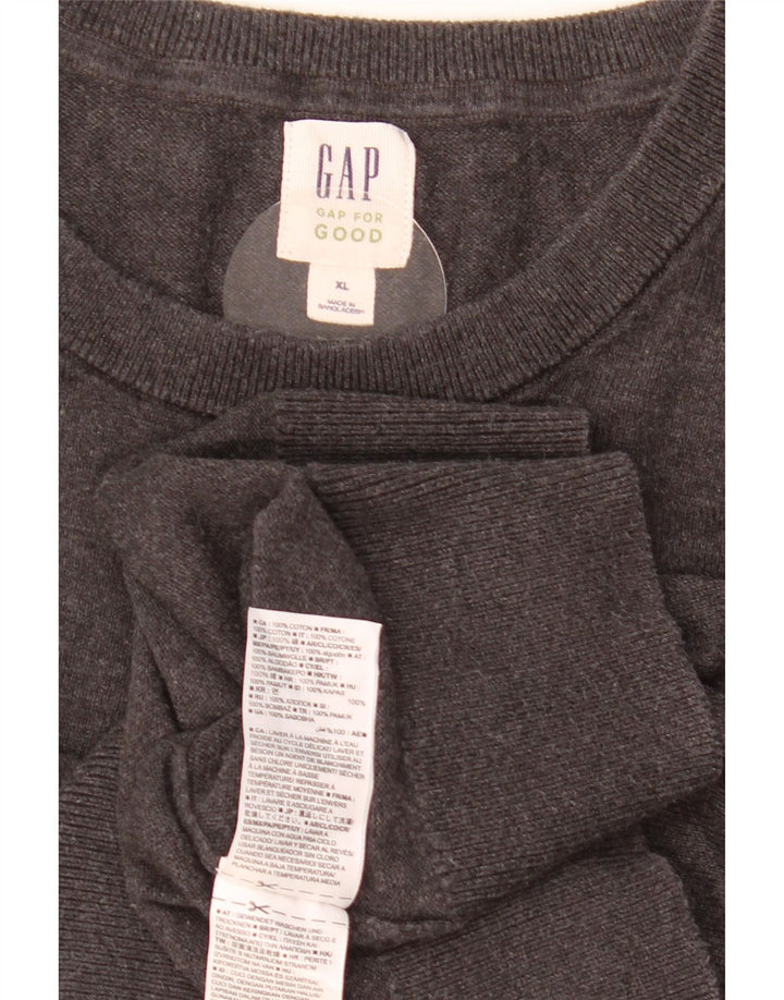 GAP Mens Crew Neck Jumper Sweater XL Grey Cotton