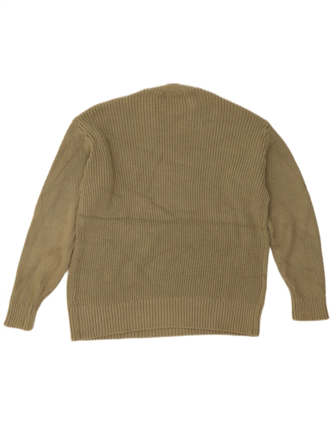 Marks & Spencer Womens Crew Neck Jumper Sweater UK 14 Medium Khaki