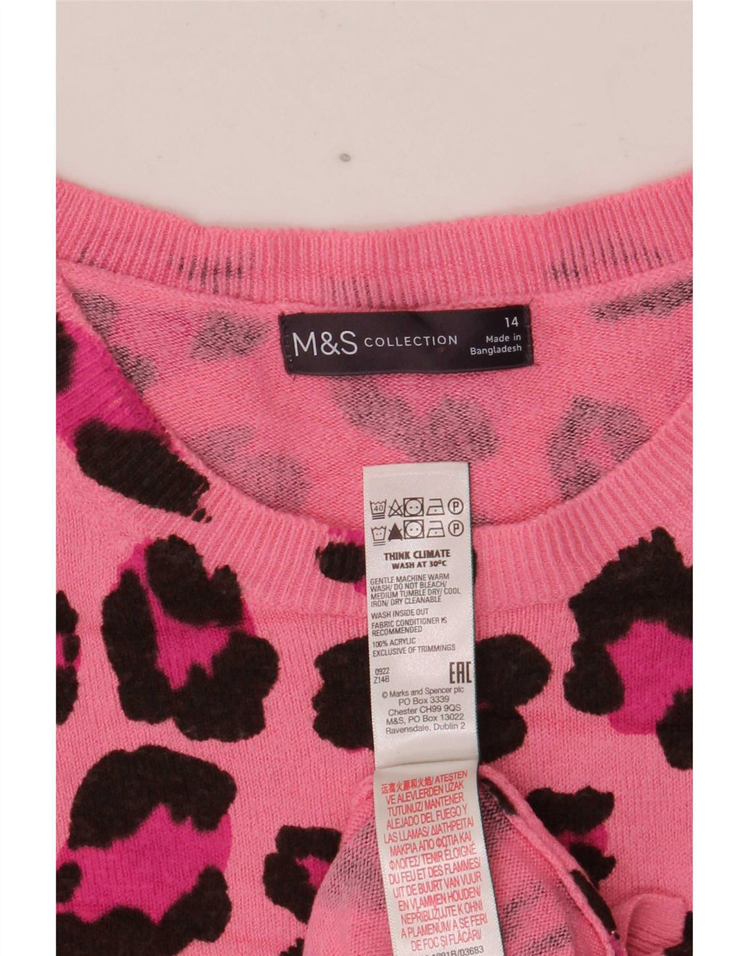 Maglione maglione girocollo da donna Marks & Spencer UK 14 Rosa medio