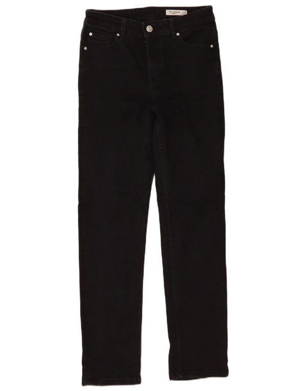 Marks & Spencer Damen The Sienna Straight Jeans UK 10 Small W30 L30 Schwarz