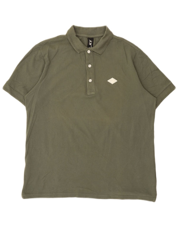 Polo Replay da uomo dalla vestibilità regolare, grande, in cotone kaki, classica