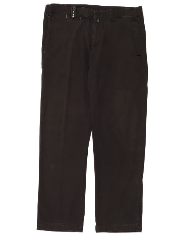 Chervo Mens Straight Chino Trousers IT 52 XL W34 L30 Black Cotton