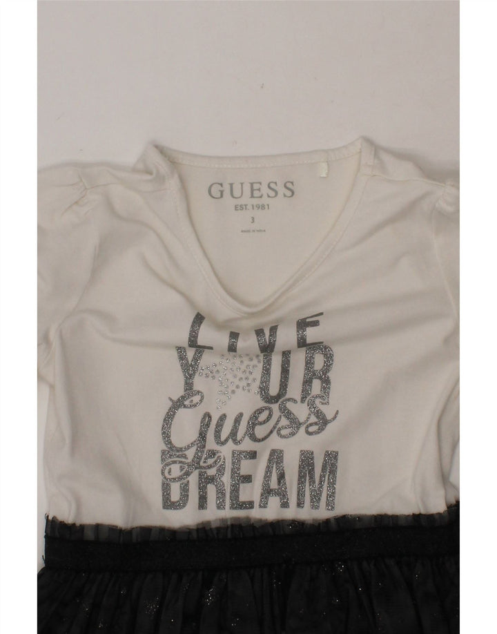 GUESS Girls Graphic Basic Dress 2-3 Years Black Colourblock Cotton Vintage Guess and Second-Hand Guess from Messina Hembry 