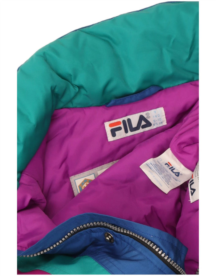Fila Boys Ski Jumpsuit 9-10 Years Blue Colourblock Polyester