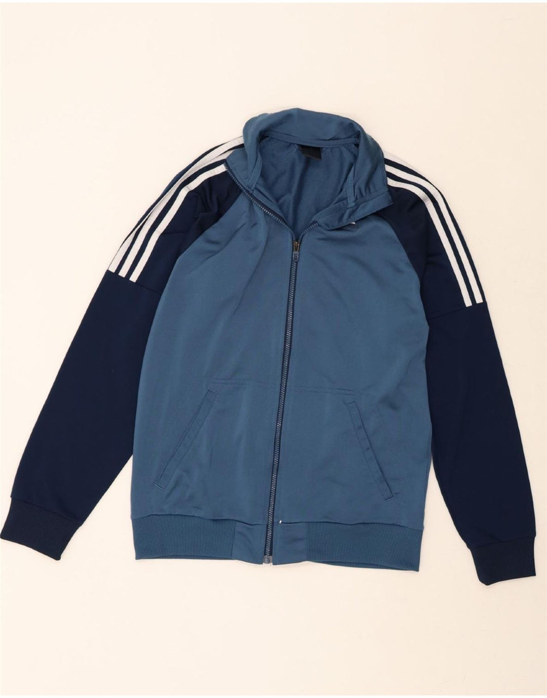 ADIDAS Mens Tracksuit Top Jacket Medium Blue Colourblock Polyester Vintage Adidas and Second-Hand Adidas from Messina Hembry 