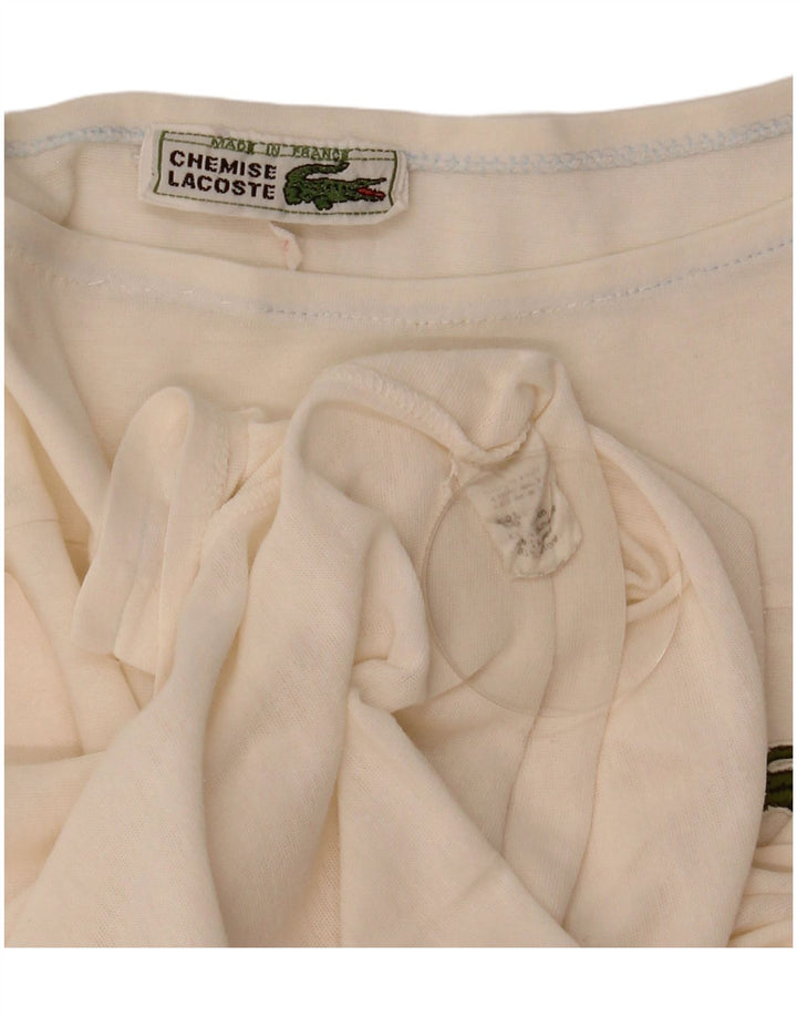 Lacoste Damen T-Shirt Top Größe 44 Große weiße Baumwolle