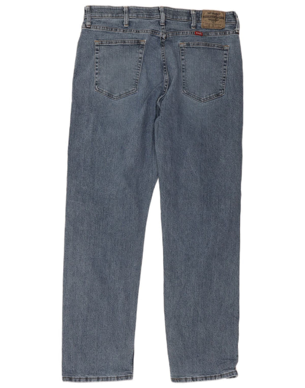 Wrangler Mens Straight Jeans W36 L32 Blue Cotton