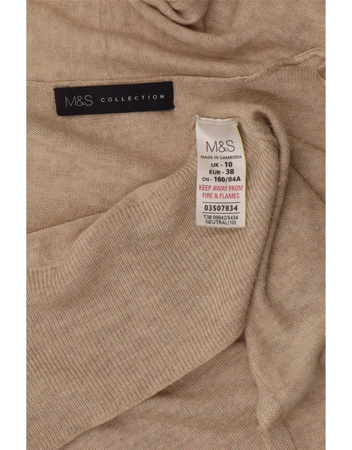 Marks & Spencer Womens Oversized Open Cardigan Sweater UK 10 Small Beige