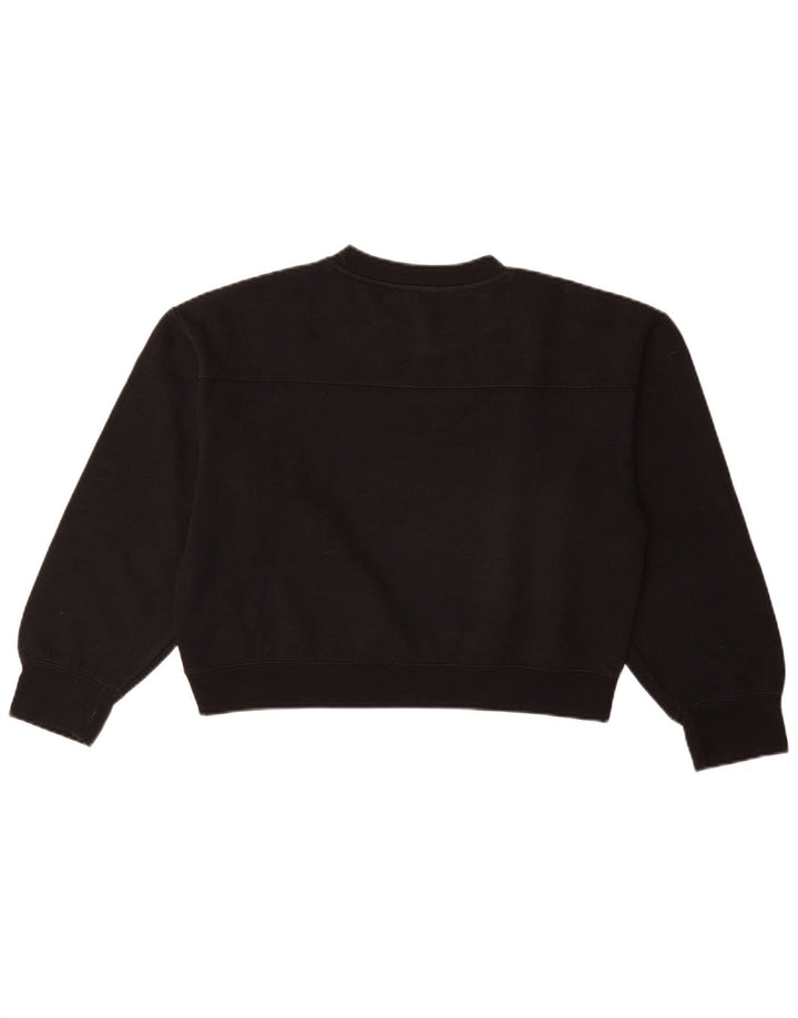 ZARA Womens Crop Sweatshirt Jumper UK 14 Medium Black