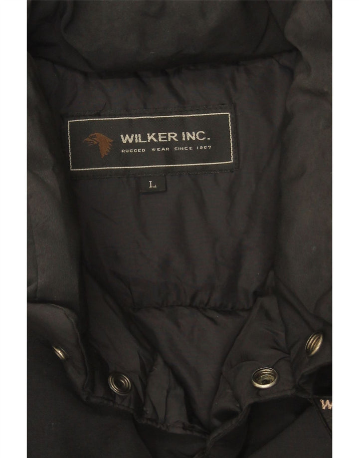 WILKER Mens Padded Gilet UK 40 Large Black Vintage Wilker and Second-Hand Wilker from Messina Hembry 