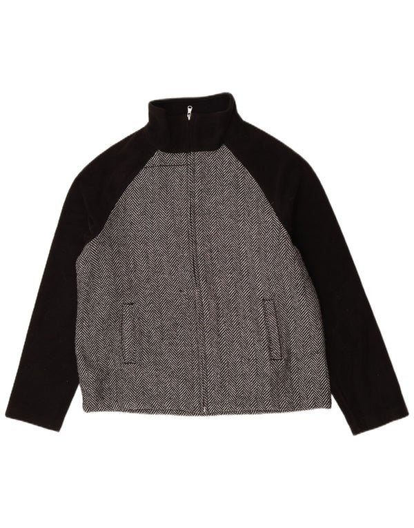 Champion Damen Bomberjacke UK 18 XL Schwarz Fischgrätenmuster