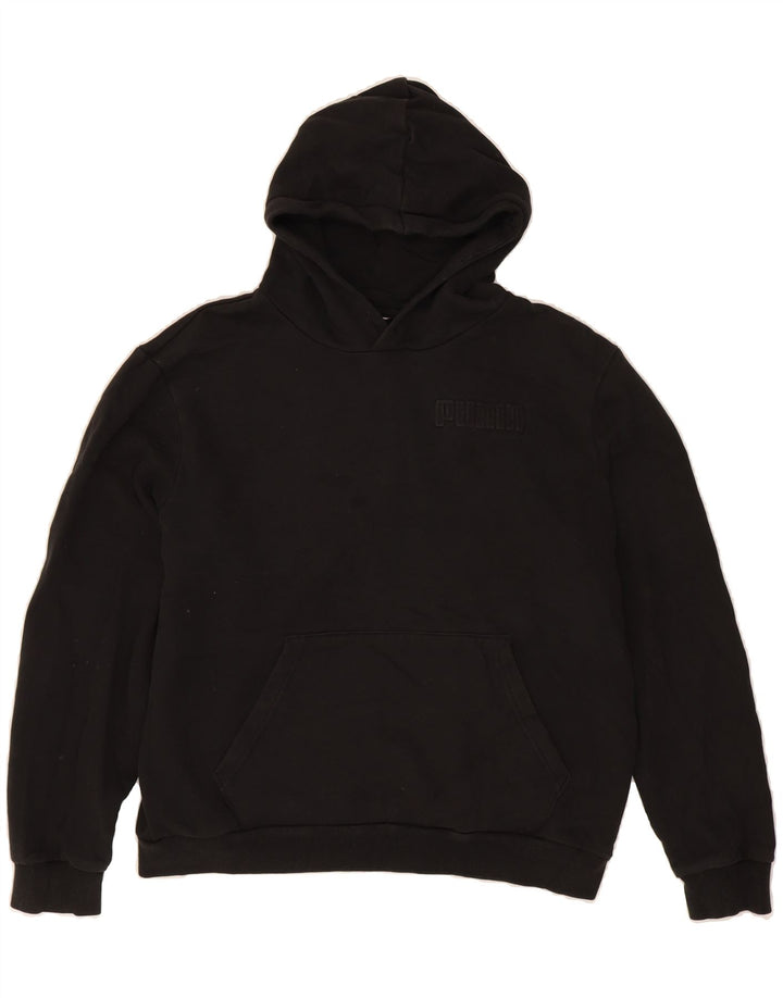 PUMA Mens Graphic Hoodie Jumper Medium Black Vintage Puma and Second-Hand Puma from Messina Hembry 