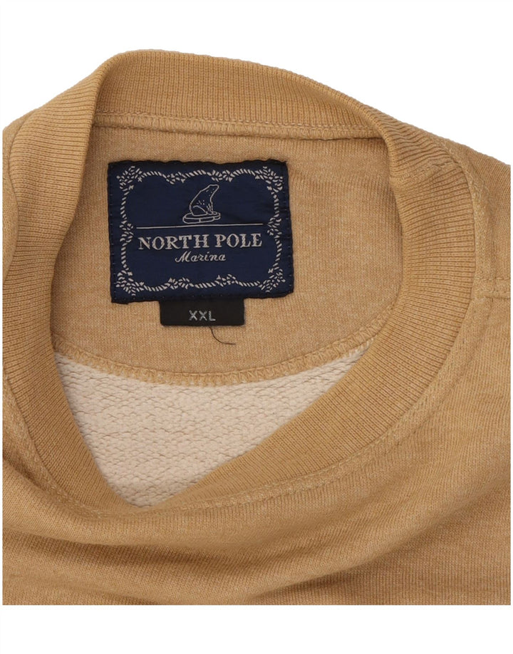 NORTH POLE Mens Sweatshirt Jumper 2XL Beige Cotton Vintage North Pole and Second-Hand North Pole from Messina Hembry 