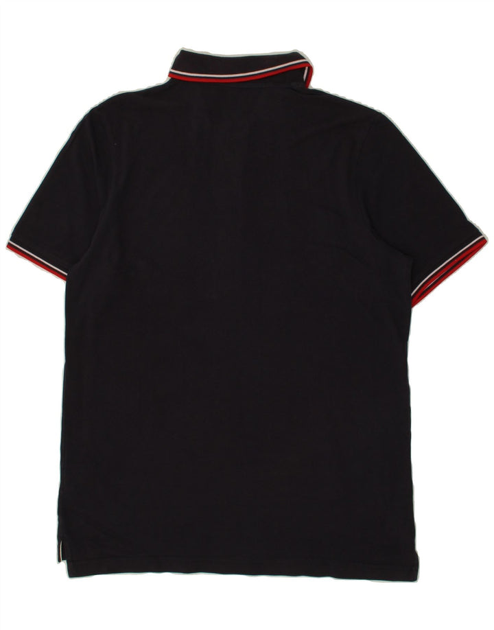 BELFE Mens Polo Shirt Large Navy Blue Cotton Vintage Belfe and Second-Hand Belfe from Messina Hembry 