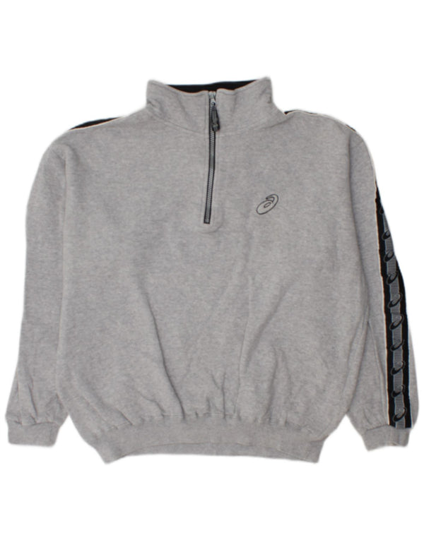 Asics Hombre Loose Fit Graphic Sudadera Jumper Gris Medio Colorblock