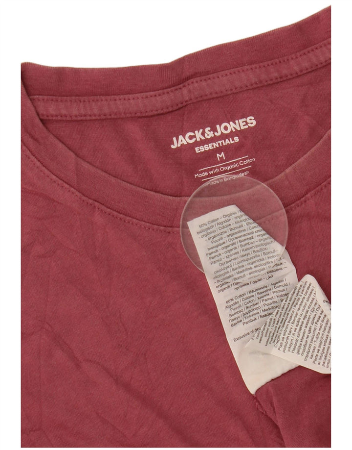 Jack & Jones Mens T-Shirt Top Medium Pink Cotton