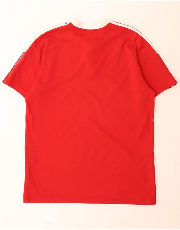 Adidas Mens Aeroready Graphic T-Shirt Top Medium Red Colourblock Cotton