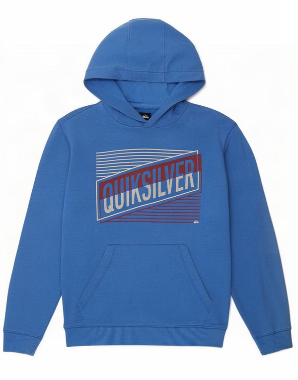 Quiksilver Jungen-Kapuzenpullover mit Grafik, 11–12 Jahre, blaue Baumwolle