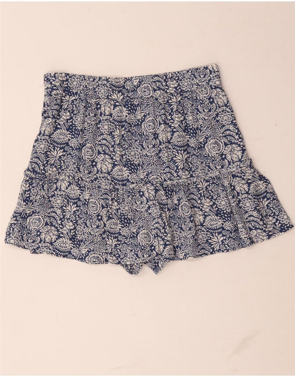 Zara Womens High Waist Shorts Medium W28 Blue Floral