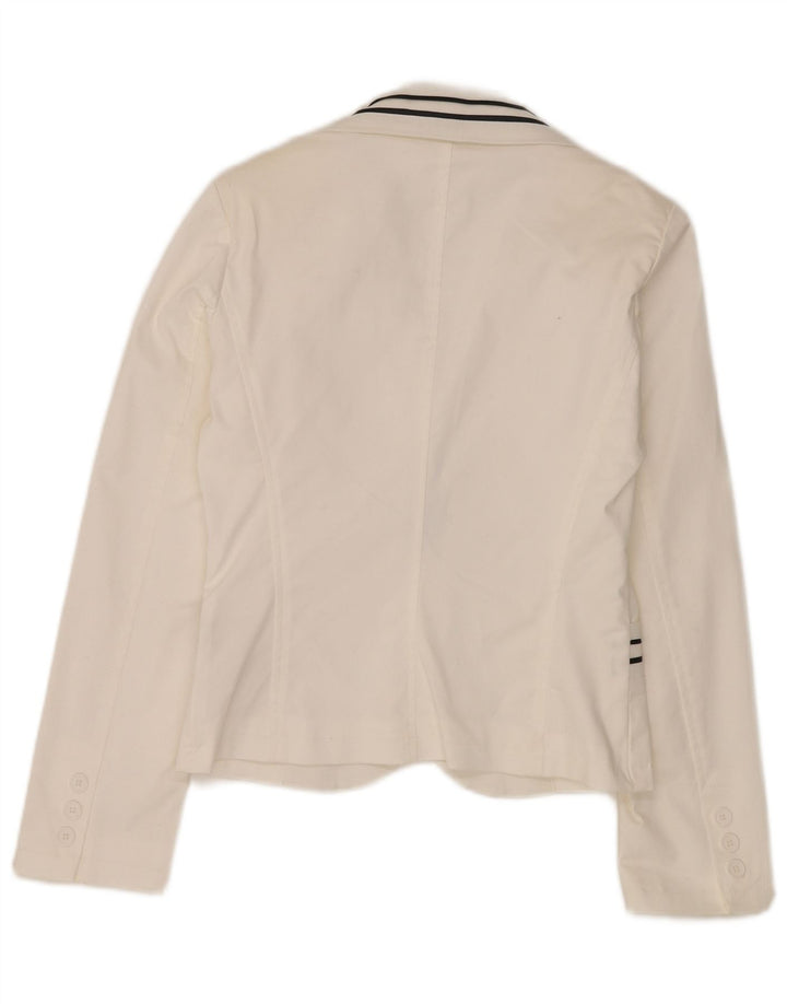Jaqueta blazer feminina vintage com 1 botão IT 44 algodão branco médio