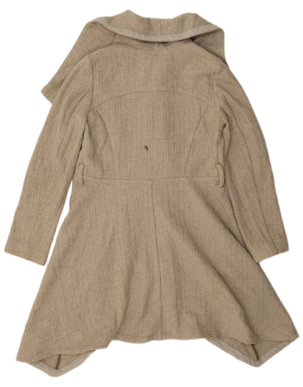 Abrigo abierto extragrande para mujer Oasis UK 10 Small Beige Wool